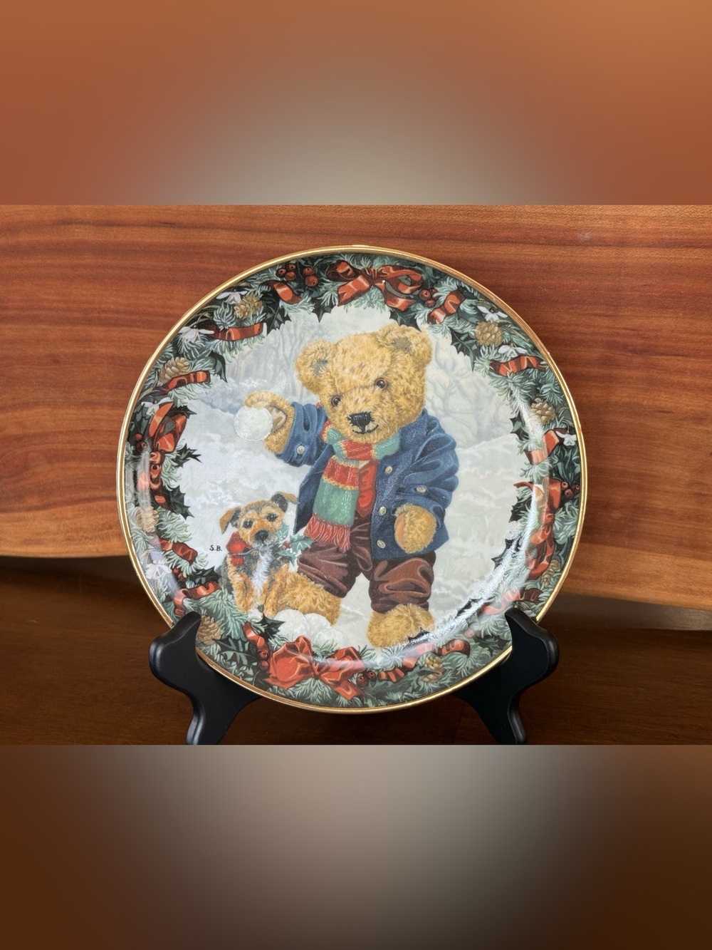 Franklin Mint Teddy’s Winter Fun Limited Edition Porcelain Collector Plate